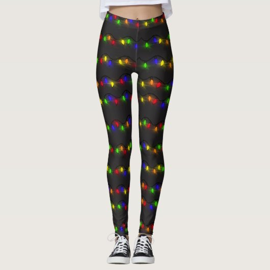 Leggings Lumières de Noël scintillantes (Devant)