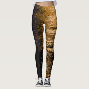 Leggings Lumières de nuit Abstraites reflet bronze brillant