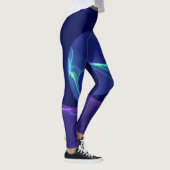 Leggings Lumineuse Bleu Violet Rêve Abstrait Fractal Art (Droite)