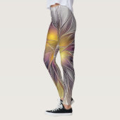 Leggings Lumineuse Fleur colorée, Abstraite Fractale modern (Gauche)