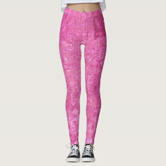Leggings Lumineux rose Abstrait Mosaïque brillant