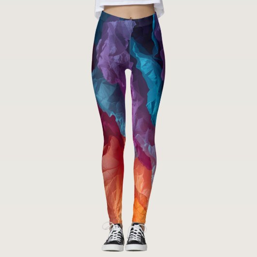 Leggings Luminous Abstract Tissue Paper Layers (Devant)