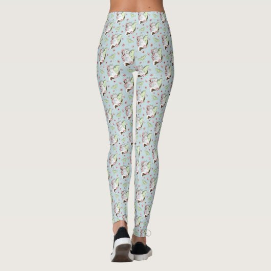 Leggings Luna Moth Moth Blanc Chat Vert (Dos)