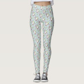 Leggings Luna Moth Moth Blanc Chat Vert (Devant)