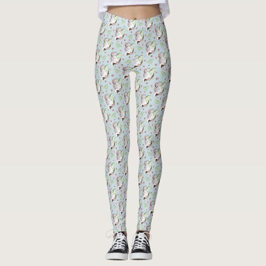Leggings Luna Moth Moth Blanc Chat Vert (Devant)