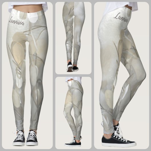 Leggings Lunaria Dollar Argent Floral Blanc Chic