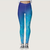 Leggings Lune bleue Abstraite et papillons (Devant)