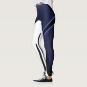 Leggings Lune bleue : Bleu Abstrait, Blanc & Noir (Gauche)