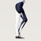Leggings Lune bleue : Bleu Abstrait, Blanc & Noir (Droite)