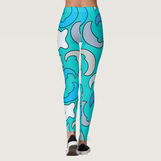 Leggings Lune bleue nuageuse (Dos)