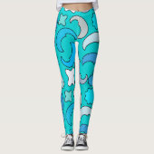 Leggings Lune bleue nuageuse (Devant)