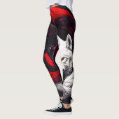 Leggings Lune Crimson Loup blanc rouge (Gauche)