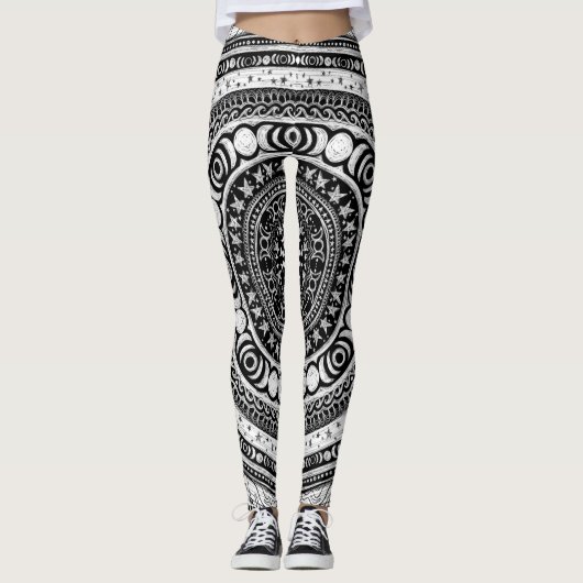 Leggings Lune Enfant Mandala Triple Lune Sorcière (Devant)