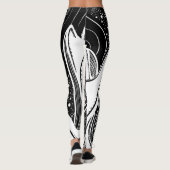 Leggings Lune et vagues noir et blanc (Dos)