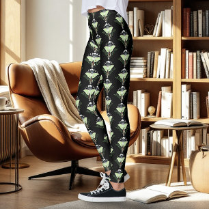 Leggings Lune Papillon Éthéré Vert Mystique Céleste