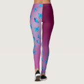 Leggings Lune rose Abstraite et papillons (Dos)