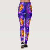 Leggings Lune/soleil d'aquarelle de guêtres de galaxie (Dos)