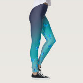 Leggings Lune verte Abstraite et papillons (Droite)