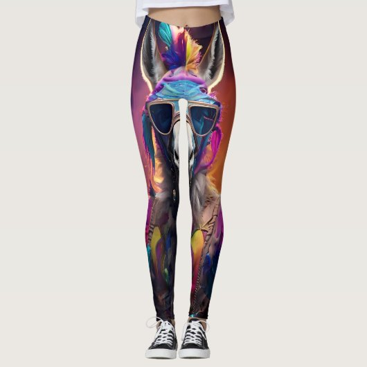 Leggings Lunettes bleues Funky Donkey (Devant)