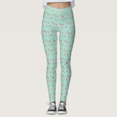 Leggings Lunettes de vue Motif turquoise avec points (Devant)