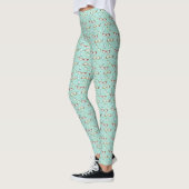 Leggings Lunettes de vue Motif turquoise avec points (Gauche)