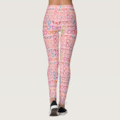 Leggings Lunettes de vue rétro moderne avec En vichy rose (Dos)