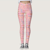 Leggings Lunettes de vue rétro moderne avec En vichy rose (Devant)