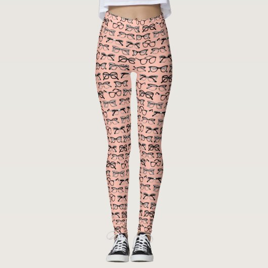 Leggings Lunettes de vue rose pâle, Lunettes de vue, Vêteme (Devant)