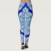 Leggings Luxe blanc-bleu, ornement turc. (Dos)