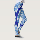 Leggings Luxe blanc-bleu, ornement turc. (Droite)