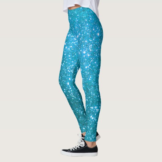 Leggings Luxe Blue Popular Cadeau Parties scintillant or (Gauche)