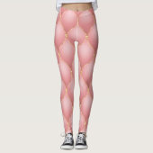 Leggings Luxe Blush Rose Rose Or Diamond Motif Tufted (Devant)