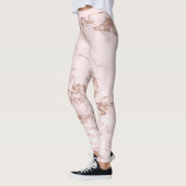 Leggings Luxe Blush Rose rose Parties scintillant Marbre Aj (Gauche)