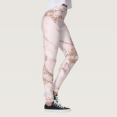 Leggings Luxe Blush Rose rose Parties scintillant Marbre Aj (Droite)