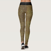 Leggings Luxe Gold Black Chevron Faux Parties scintillant G (Dos)