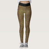 Leggings Luxe Gold Black Chevron Faux Parties scintillant G (Devant)