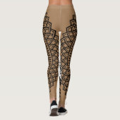 Leggings Luxe Golden Fleur-de-Lis Mandala Motif noir (Dos)