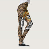 Leggings Luxe Golden Fleur-de-Lis Mandala Motif noir (Droite)