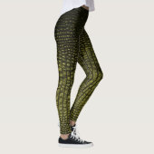 Leggings Luxueuse texture de peau de crocodile foncé. (Droite)