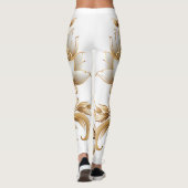 Leggings luxueux à motifs floraux d'or (Dos)