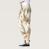 Leggings luxueux à motifs floraux d'or (Gauche)