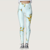 Leggings Luxueux Azure Gilded Pottery Motif Ceramic Art (Devant)