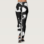 Leggings Luxueux Gold Art : Abstrait Black Stroke. (Dos)