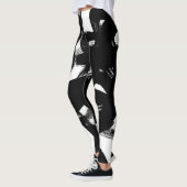 Leggings Luxueux Gold Art : Abstrait Black Stroke. (Gauche)
