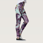 Leggings Luxueux Monogramme en marbre violet et or (Droite)
