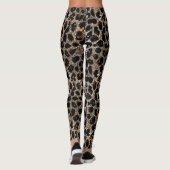 Leggings Luxury Glitter Brown Black Gold Leopard Pattern (Dos)