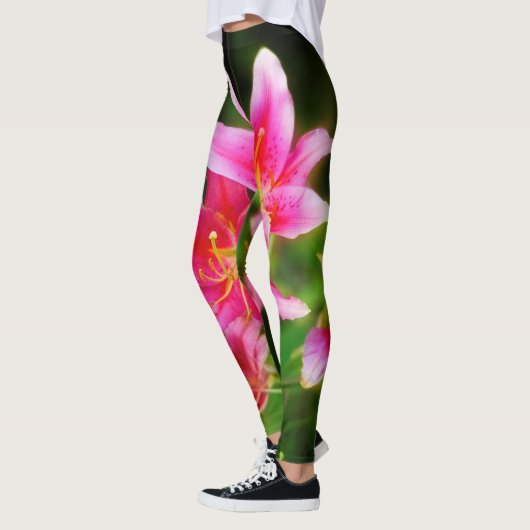 Leggings Lys de flamme olympique rose chaud (Gauche)
