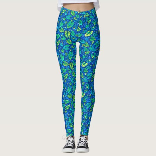 Leggings Lys de vache, étang d'été de Spatterdock Modèle fl (Devant)