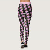 Leggings Lys d'eau rose avec noir et vert - Floral (Dos)