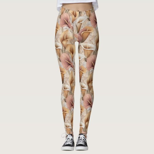 Leggings lys Maternité Fleurs lis calla Luxe Femmes (Devant)